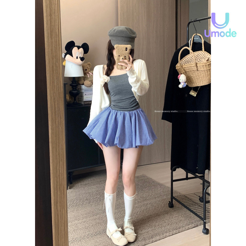 Mỹ Kẻ Sọc Bud Váy Ngắn Nữ Mùa Hè 2025 Tính Khí Chống Viền Quần Pettiskirt UG109 | BigBuy360 - bigbuy360.vn
