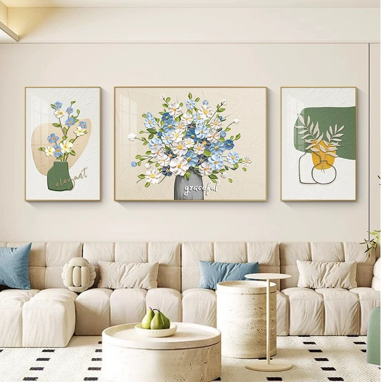 [HOẢ TỐC] Bộ 3 Tranh Treo Tường Tone Pastel – Decor Phòng Khách Căn Hộ Hiện Đại - MIYO