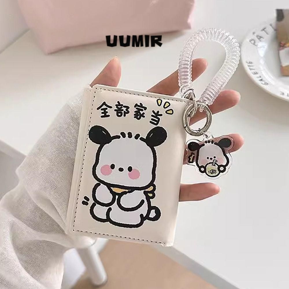 UUMIR Pochacco Ví Gấp Ngắn, 1 Khe Cắm Tiền Giấy Da 3 Gấp Ví, Dễ Thương 7 Khe Cắm Thẻ 1 Hình Bit Tiền