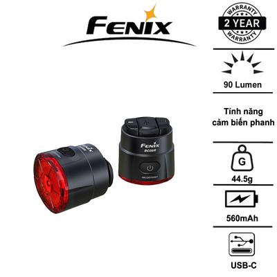 Đèn hậu xe đạp Fenix BC06R sáng 90Lm pin 560mAh cảm biến phanh thông minh