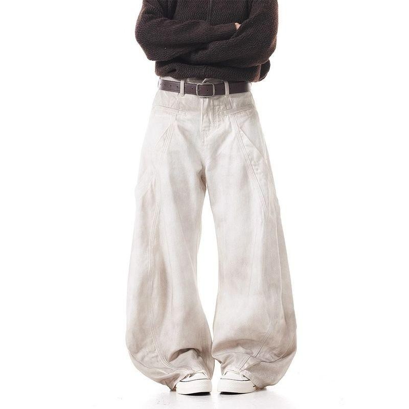 ZBM_Quần Jean Kaki Ống Siêu Rộng Loang Màu Wash Grunge | BigBuy360 - bigbuy360.vn