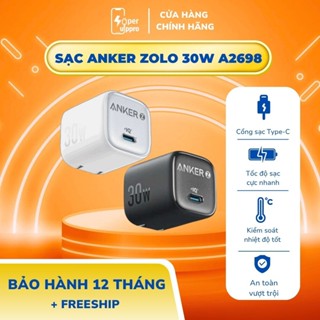 Củ Sạc Nhanh Anker Zolo 30W A2698 , 1 Cổng Type-C, Hỗ Trợ PD/QC/SCP, Nhỏ Gọn, Bảo Hành 12 Tháng