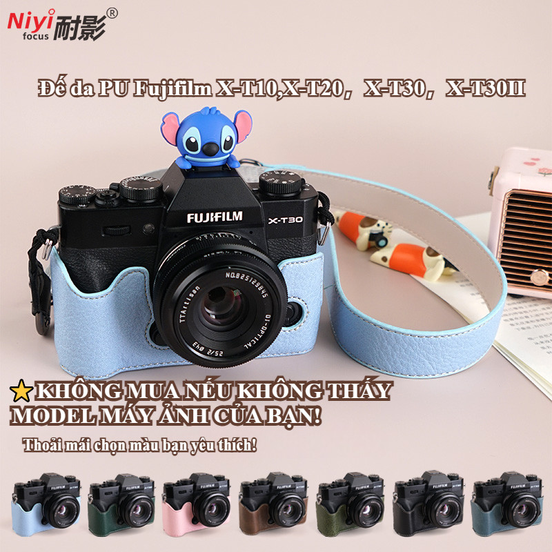 Ốp lưng đế máy ảnh bằng da PU Fuji X-T30 II Fujifilm XT10 XT20 X-T10 20 XT30 Mark II XT30 Mark III V