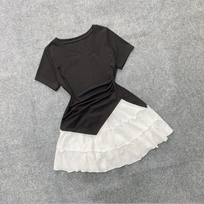 Set Bigsize Nữ (CÓ LẺ ÁO/ VÁY), Áo Nhún Eo Lệch Tà Tôn Dáng Phối Chân Váy Bí Dễ Thương Cho Chuppy SET952