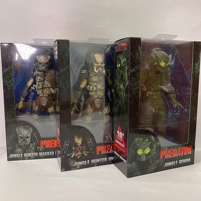 NECA Predator Kỷ niệm 30 năm Jungle Hunter Masked Jungle Demon Jungle Hunter Unmasked Super Action H