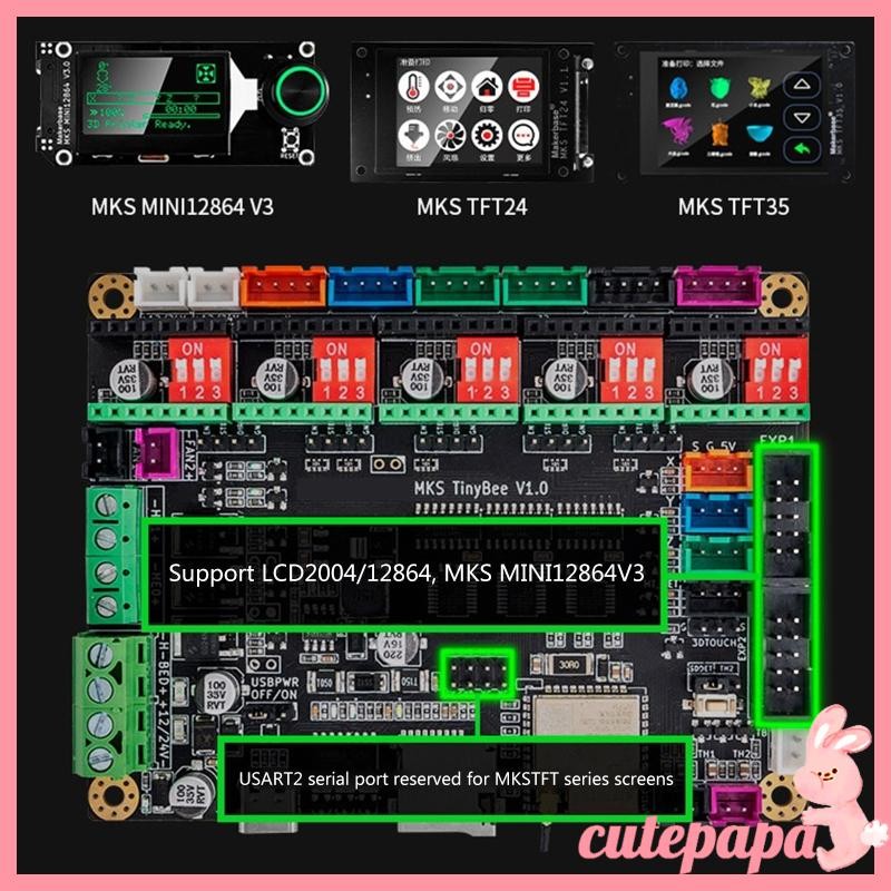 Cutep MKS TinyBee Mainboard Bộ điều khiển nâng cấp máy in 3D ESP32 Wifi MCU Hỗ trợ Marlin2 0 Firmwar
