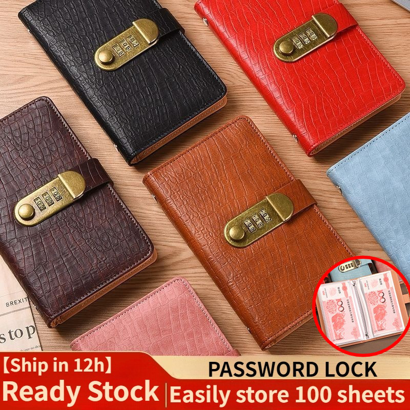 100 Phong Bì Thử Thách Chất Kết Dính Da Cá Sấu PU Chống Thấm Nước Dung Tích Lớn Tiết Kiệm Tiền Sổ Tay Có Khóa Mật Khẩu Có Thể Tái Sử Dụng Tiết Kiệm Ngân Sách Sách
