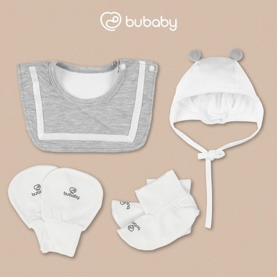 B09 -Set phụ kiện 4 món chất liệu sợi thiên nhiên cho bé | Phụ kiện BU Baby chính hãng