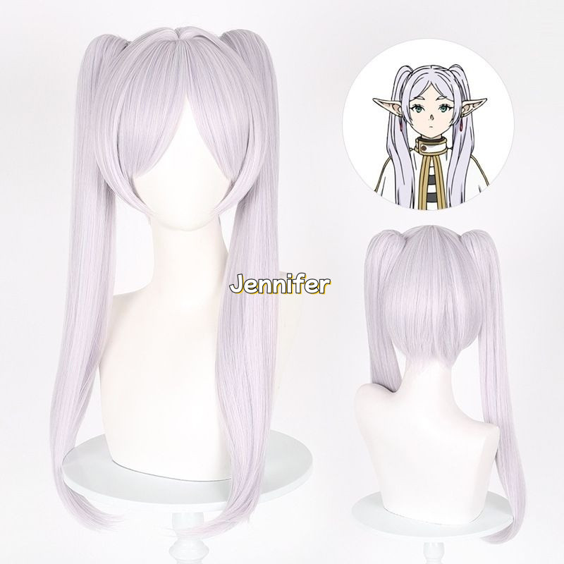 Frieren: Beyond Journey's End Cosplay Wig Double Tiger Mouth Clip Long Ponytail Distribution Style
