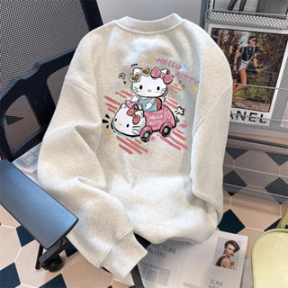 Áo nỉ ngoại cỡ Fashmily Nữ / Nam Unisex Hello Kitty Áo Hoodie dài tay Quần áo thể thao