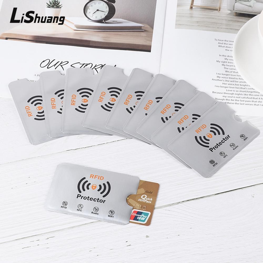 Lishuang 10 chiếc ID Bank Card Smart Rfid Blocking Nhôm chống Rfid Wallet