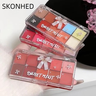 Skonhed 10 màu Lip, Jelly Plate Kem dưỡng môi Plump gợi cảm, Bảng trang điểm hợp thời trang Màu đỏ Cam dưỡng ẩm Nước thủy tinh Gương pha lê Son bóng