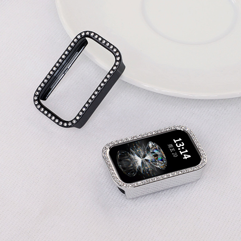 Bling Diamond Case Cho Xiaomi Smart Band 9 Active Smart Watch Xiaomi Mi Band 9 Active Hollow Cover P