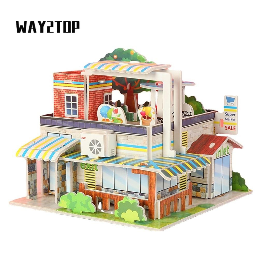 Câu đố mô hình nhà WAY2TOP, Câu đố ghép hình giáo dục sớm bằng giấy, Mô hình câu đố vui nhộn thủ côn