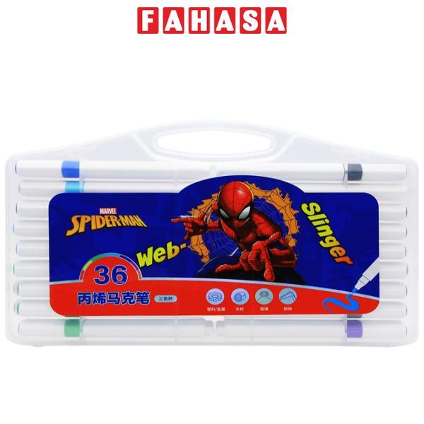 Hộp 36 Bút Lông Màu Acrylic Spider-Man - Ume A60028-A2X