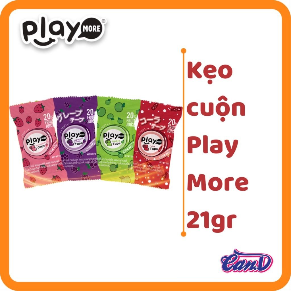 (3 vị) Kẹo cuộn Play More 21gr
