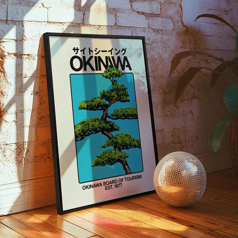 1 Nghệ thuật treo tường cổ điển Okinawa - In vải du lịch Nhật Bản, Poster Skyline Hedo Không có khun