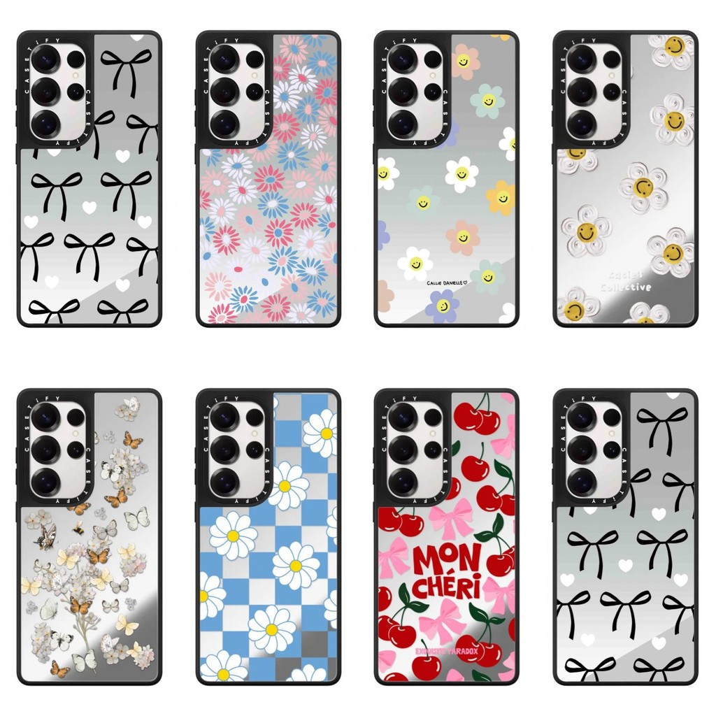 [Summer Cherry] Ốp điện thoại gương từ tính CASETIFY thích hợp cho Samsung Galaxy S25 Ultra S24 Ultr