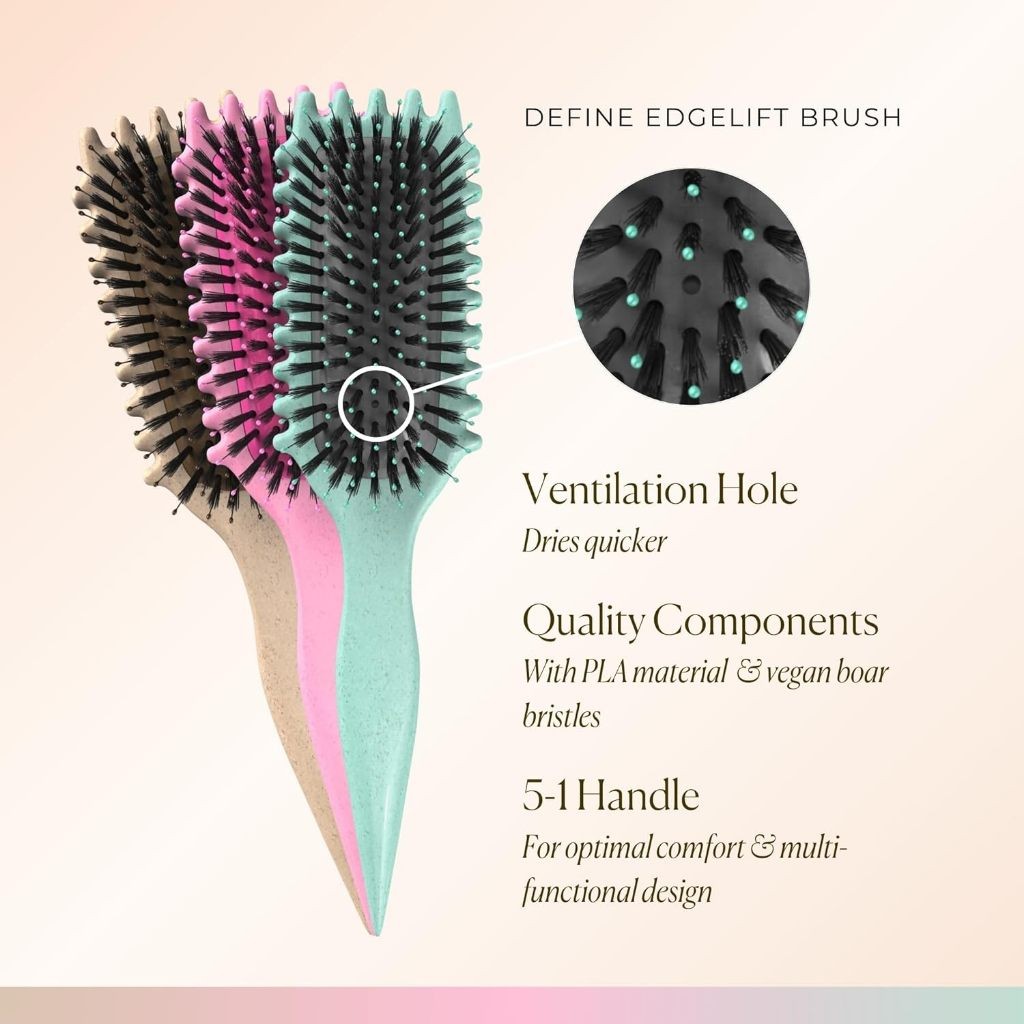 Lược Tạo Kiểu Tóc Xoăn Bounce Curl Define EdgeLift Brush 5-in-1 - Định Hình Lọn Xoăn, Giảm Xù Rối