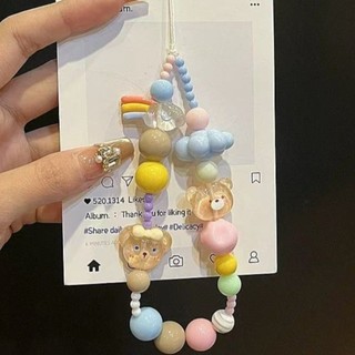 Dễ Thương Cầu Vồng Cloud Bear Camera Dây Điện Thoại Phụ Kiện Dây Xích Chống Mất Dây Di Động