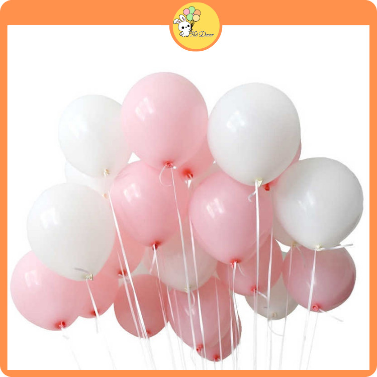 Combo 50 vỏ bóng bay cao su Tặng dây buộc bóng - shopthodecor Bong Bóng Bay Balloon Hình Tròn dày dặ
