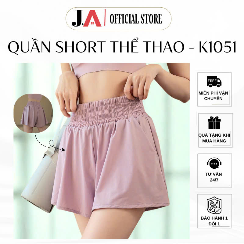 Quần Short Thể Thao Nữ K1051, 2 Lớp Quần Bảo Vệ An Toàn, Co Giãn, Quần Chơi Tennis, Cầu Lông, Tập Gy