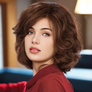 Thời Trang Mới Tóc Giả Nữ xiên Nổ Sợi Hóa Học Tóc Xoăn Ngắn Trung Niên Và Người Cao Tuổi Thời Trang Tóc Giả full Mũ Đội Đầu