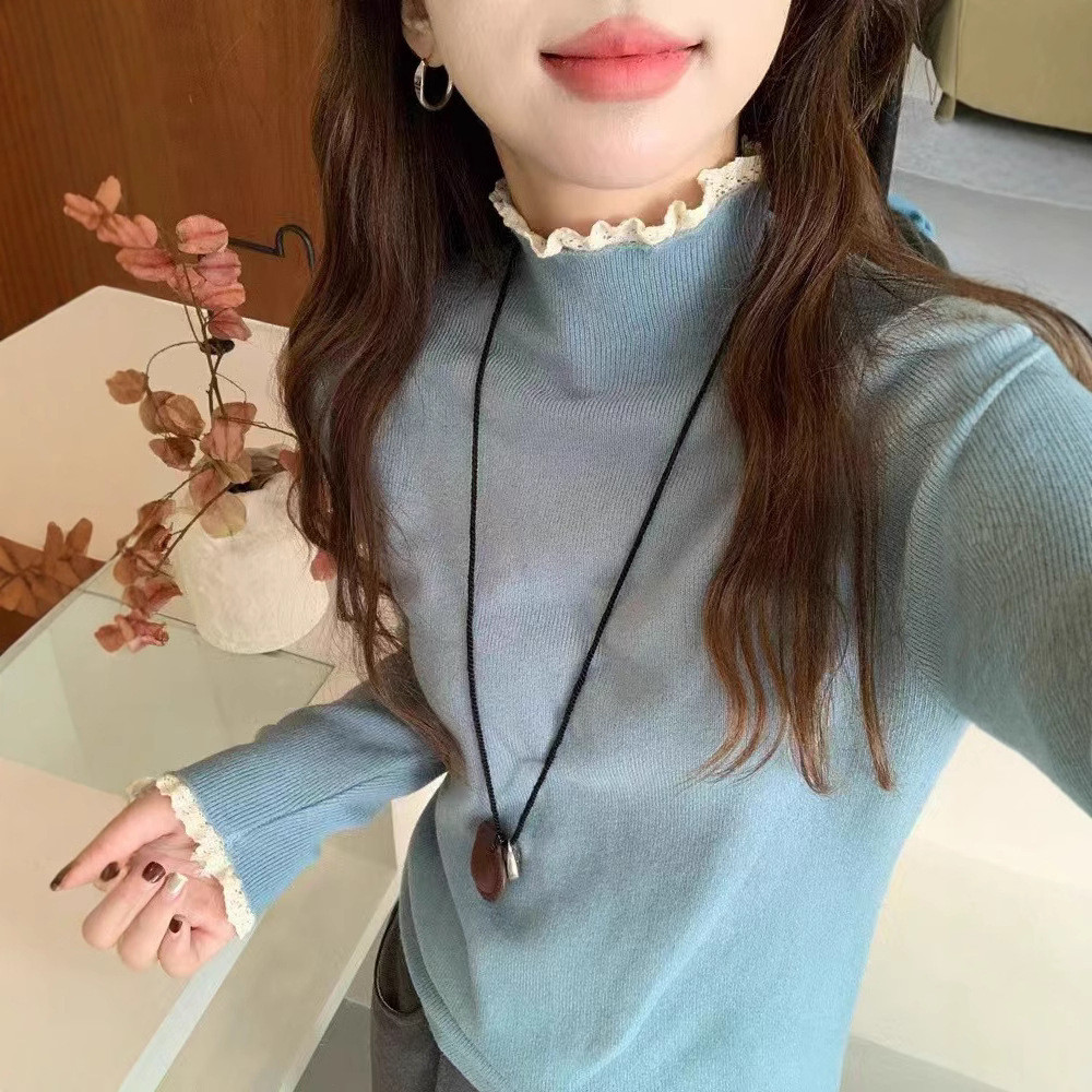 YAYUAN Áo len nữ dài tay áo lót mới màu hồng | BigBuy360 - bigbuy360.vn