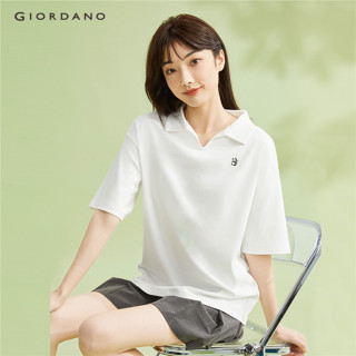GIORDANO Nữ Áo Sơ Mi Polo Gấu Trúc Thêu Cotton Áo Polo Ngắn Tay Mùa Hè Cổ Bẻ Cổ Polo Cao Cấp 05314395