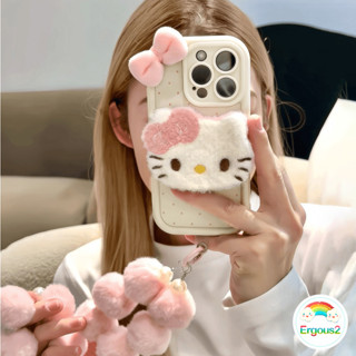 Vỏ Mèo Kitty + Dây Xích + Búp Bê 3D Tương Thích Cho IPhone 11 13 14 15 12 XR X XS 8 7 6 Pro Max Plus SE Vỏ Điện Thoại Hoạt Hình Sang Trọng Dễ Thương Ốp Lưng Mềm Bảo Vệ Chống Rơi