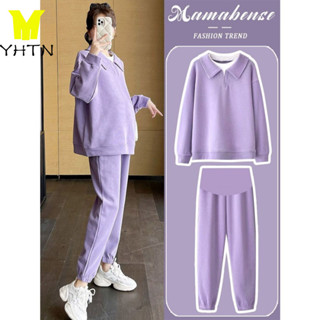  YHTN set bầu bộ bigsize thu đông cho bà mùa sang chảnh đi tiệc đồ chơi quần áo xinh babydoll đũi bộ bầu thun mặc nhà 