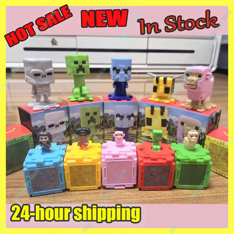 2025 Một Phim Minecraft McDonalds Happy / Người Lớn Đồ Chơi Bữa Ăn Creeper Piglin Anime Hình Đồ Tran