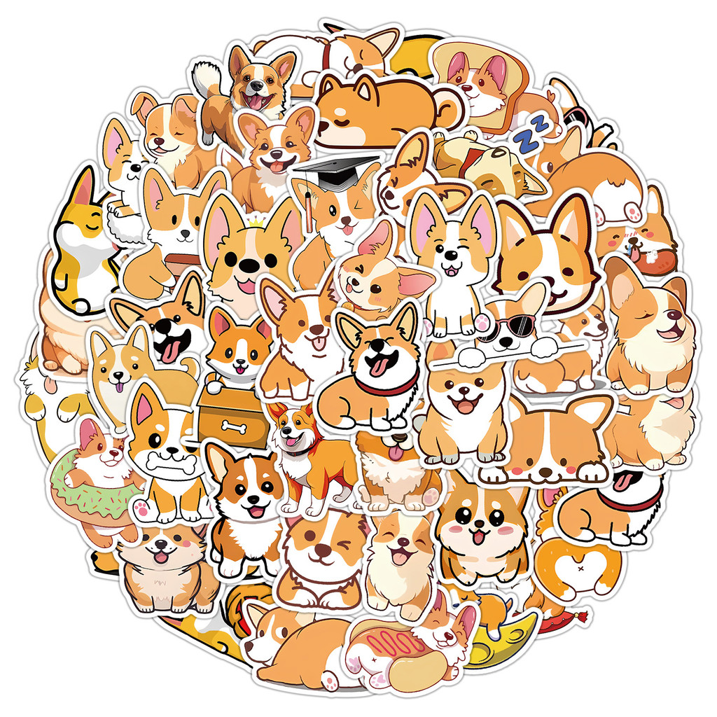 Stiker corgi dễ thương - h2t toys
