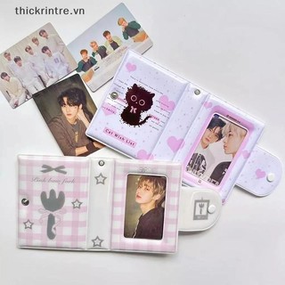 THI 3 Inch Album Ảnh 32 Túi Nĩa Phong Cách Đen Thẻ ID Kpop Thần Tượng Ảnh Đựng Thẻ Lưu Trữ Thu Thập Sách VN