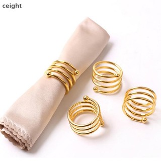 [Ceight] 1PC Sáng Tạo Kim Loại Khăn Ăn Nhẫn Nhẫn Khăn Ăn Khóa Phương Tây Khăn Ăn Vòng VN