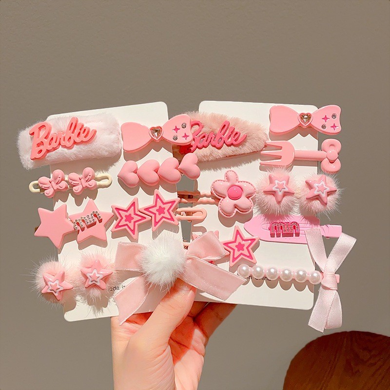 Set 8 kẹp tóc mái tone hồng tiểu thư LASSY [T1- KHO1]