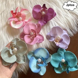 JPTOS 1 Cái Kẹp Tóc Bướm Phong Lan, Kẹp Mỏ Vịt Phalaenopsis Kẹp Tóc Nơ Hoa Kẹp Tóc, Dụng Cụ Tạo Kiểu Tóc Vải Phụ Kiện Tóc Kẹp Tóc Hoa Lụa