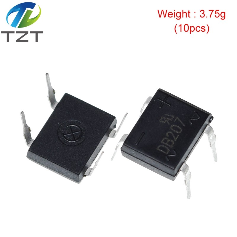 10 Cái / lốc DB207 DIP-4 DB207S 2A 1000V Bộ Chỉnh Lưu Điện 1000V