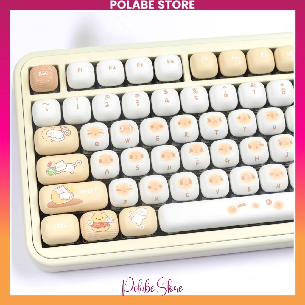 Keycap MOG Yummy Cat Keycap bánh mì Akko mog profile bàn phím cơ Polabe Store Keycap Rẻ Đẹp