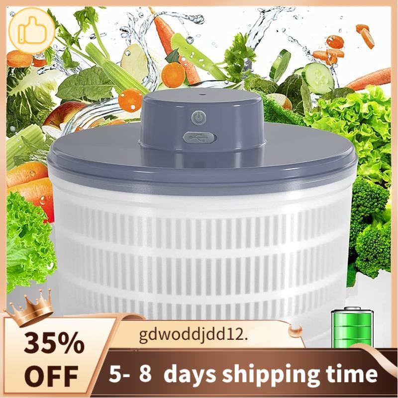 Salad Spinner-Máy Sấy Rau Củ Quả, USB Sạc, Sấy Nhanh Củ Cải Trái Cây Spinner Chất Liệu Bát