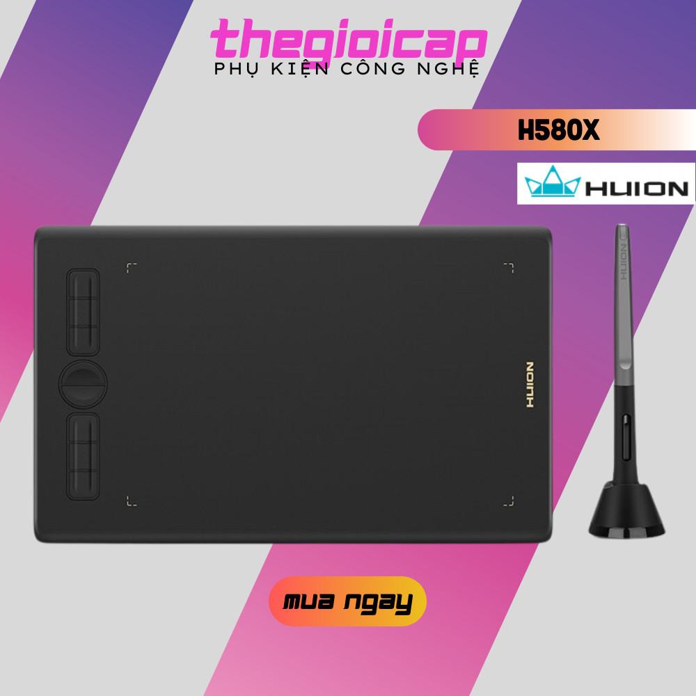 Bảng Vẽ Điện Tử Đồ Họa HUION H580X INSPIROY Kỹ Thuật Số Kèm Bút Vẽ PW100