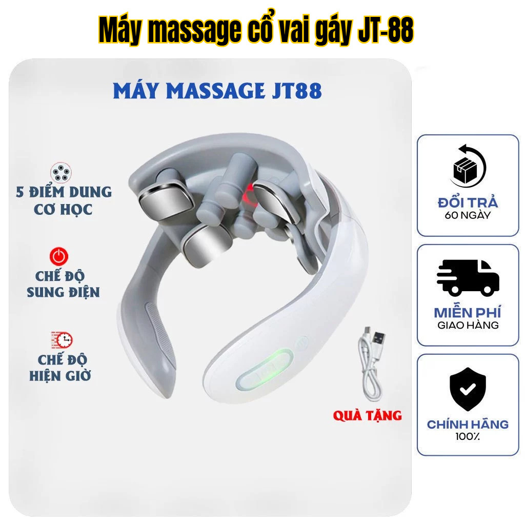 Máy massage cổ vai gáy JT88, mát xa xung điện , đai massage cổ vai gáy giảm đau nhức chuyên sâu