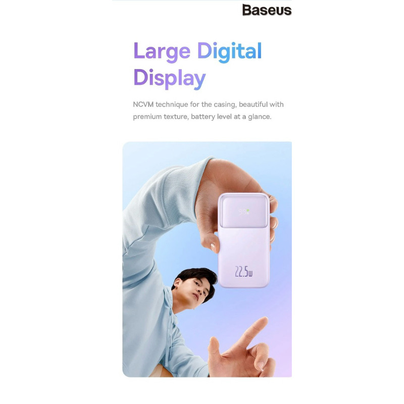 Sạc Dự Phòng Baseus Comet Series 20000mAh 22.5W - Sạc Nhanh, Hiện Thị Kỹ Thuật Số, Liền Cáp C và L | BigBuy360 - bigbuy360.vn