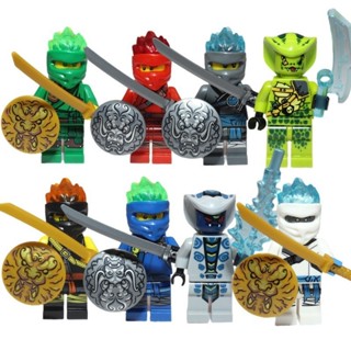 M15 Bộ 8 mô hình lắp ráp ninjago có khiên minifigures