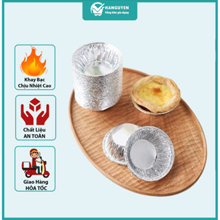 Set 100 Cốc Giấy Bạc Khuôn giấy bạc nướng thực phẩm, bánh, hàu Đế Cốc Chén Lót Khuôn Nướng Tart Trứng Tiện Dụng