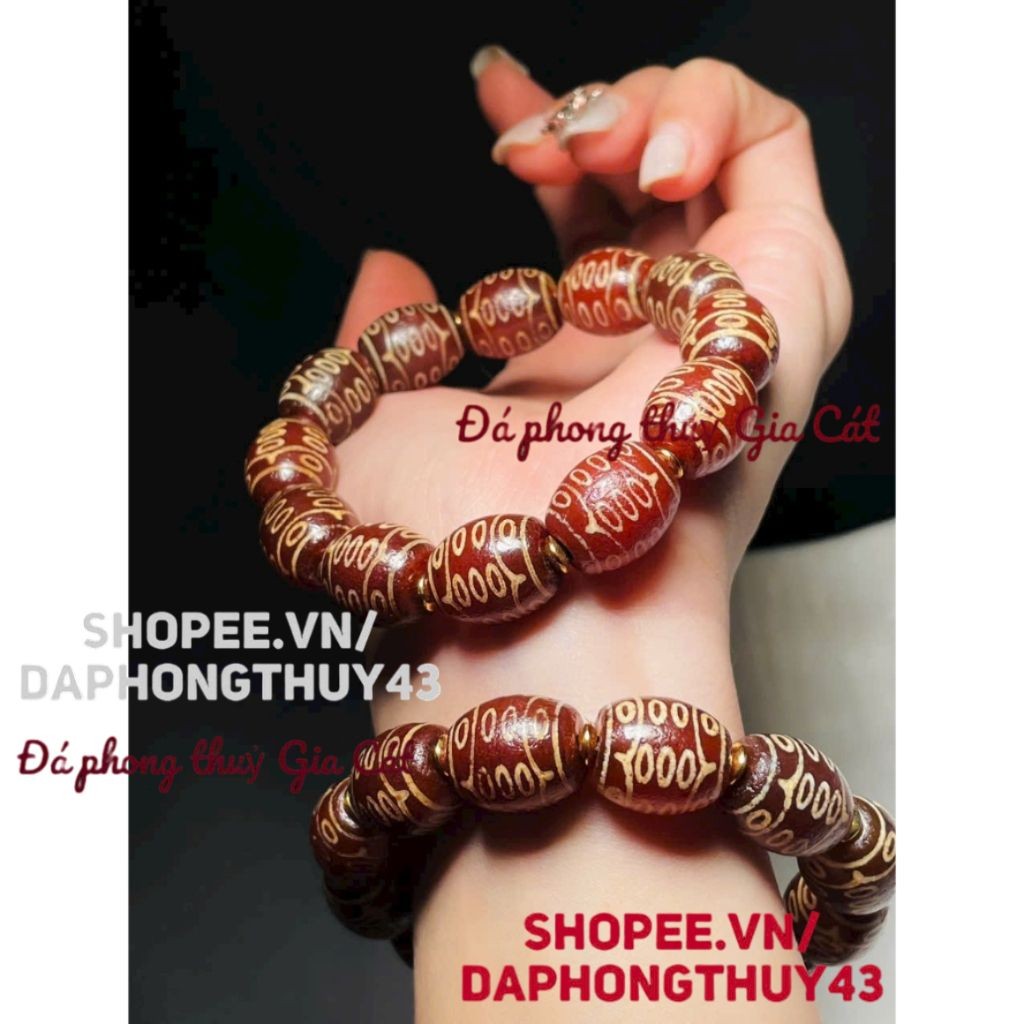 Vòng tay mã nao dzi 21 mắt thân huyết thấu quang new