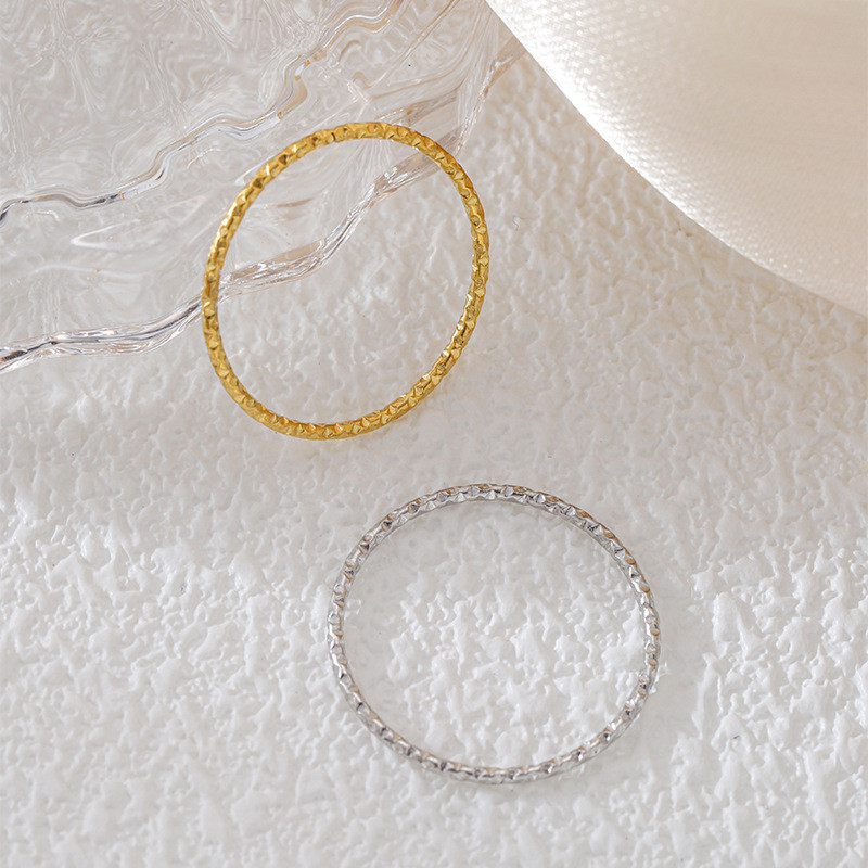 Nhẫn Gypsophila thiết kế mạ thép titan 18K vàng - JZ150