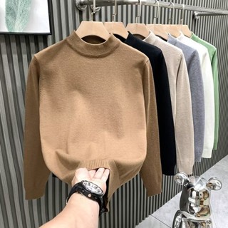 14 Màu!! Nam M-5XL Màu Trơn Cổ Tròn Ấm Áo Len Nhiệt Đơn Giản Công Sở Cơ Bản Áo Sơ Mi Chui Đầu Plus Kích Thước