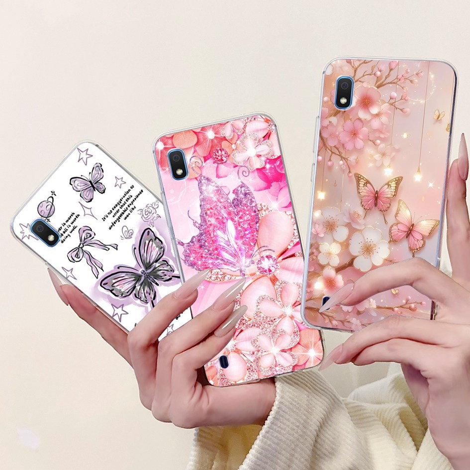Ốp Mềm Cho Samsung Galaxy A10 Ốp điện thoại SM-A105M SM-A105F Ốp điện thoại Bướm Hoa Thời Trang Cho 