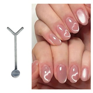 Hình Trái Tim Mắt Mèo Nam Châm Dính Hình Chữ Y Bộ Nam Châm Móng Tay Hoa Văn Tình Yêu Nam Châm Thích Hợp Cho DIY Gel Đánh Bóng Dụng Cụ Từ Tính